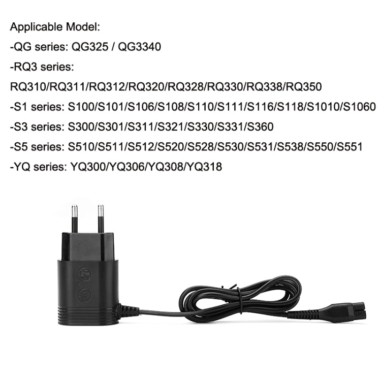 2pcs A00390 4.3V 70mA Shaver EU Plug Charger For S300 / S511 / S520 / S1010 / S1000 / YQ308, A00390