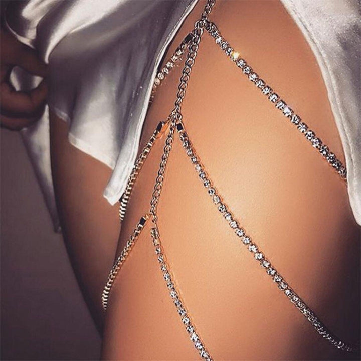 Layered Thigh Chain Women Body Chain, SKU6472 Gold, SKU6473 Silver, SKU6263, SKU2556 Gold, SKU2555 White