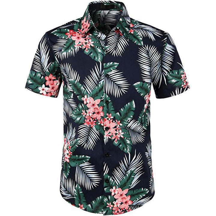 Summer Men 3D Digital Printing Beach Casual Short-sleeved Shirt, S, M, L, XL, XXL