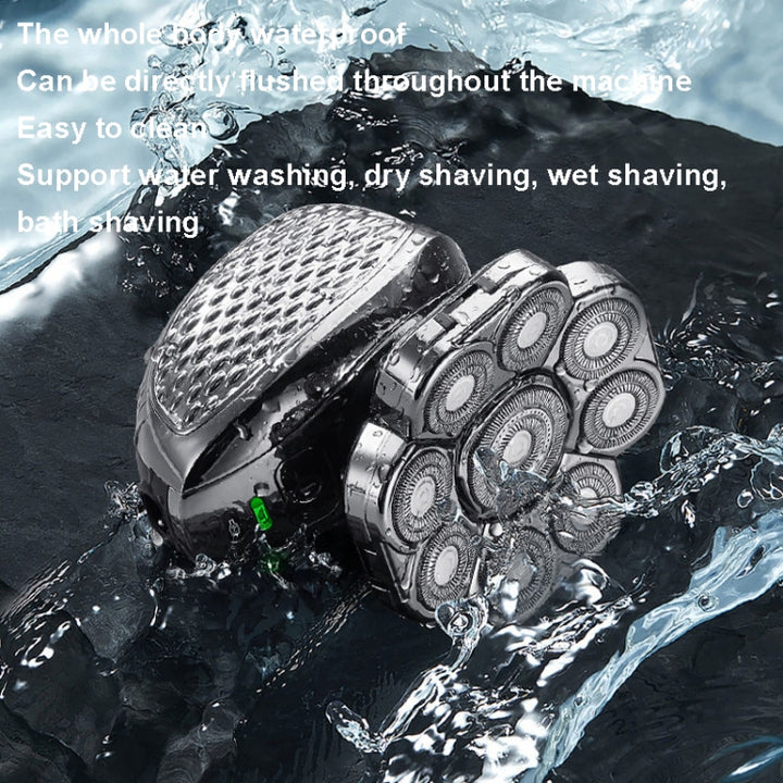 9 Knife Head Multifunctional USB Shaver Full Body Water Washing Shaver Men Hair Bald, Single Machine, 6 In 1