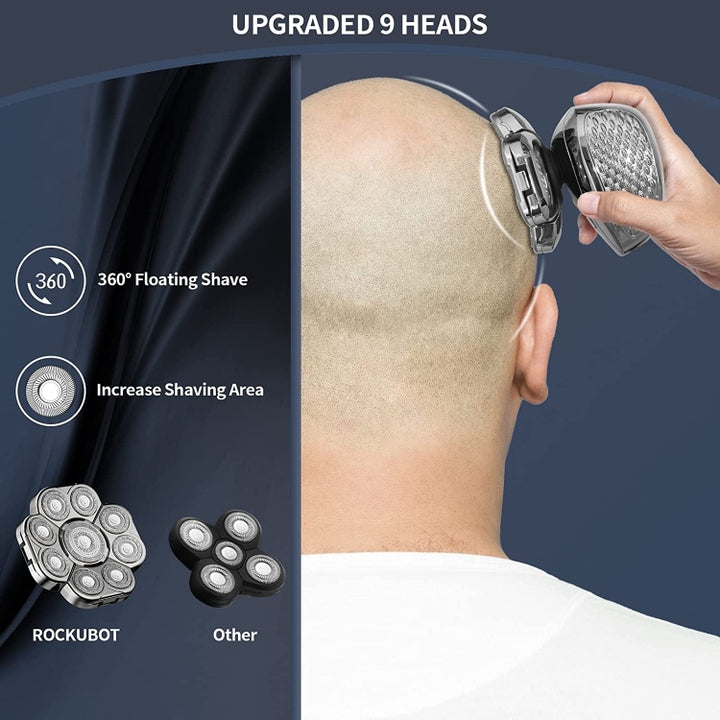 9 Knife Head Multifunctional USB Shaver Full Body Water Washing Shaver Men Hair Bald, Single Machine, 6 In 1