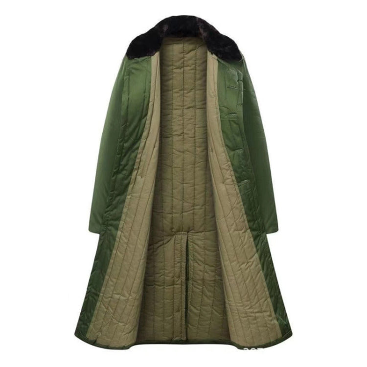 Long Civil Disaster Relief Cotton Coat Windproof Lengthened Cold-proof Fleece Thickened Cotton Coat, Green, Green (Demolished), Black, Black (Disassembly), 80/20 Polyester Card