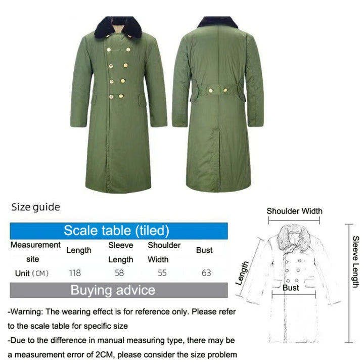 Long Civil Disaster Relief Cotton Coat Windproof Lengthened Cold-proof Fleece Thickened Cotton Coat, Green, Green (Demolished), Black, Black (Disassembly), 80/20 Polyester Card