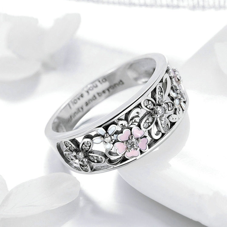 Fashion 925 Sterling Silver Daisy Flower Finger Rings for Women Wedding Engagement Jewelry, 6, 7, 8, 9