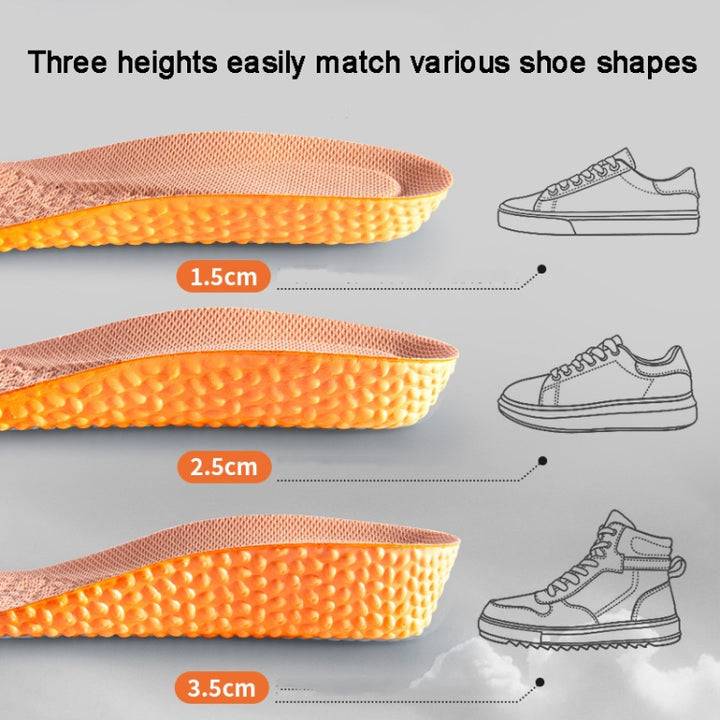 Boost Sports Insole Increased Shock Absorption Deodorant Super Soft Bottom Insole, Gold 1.5cm, Gold 2.5cm, Gold 3.5cm