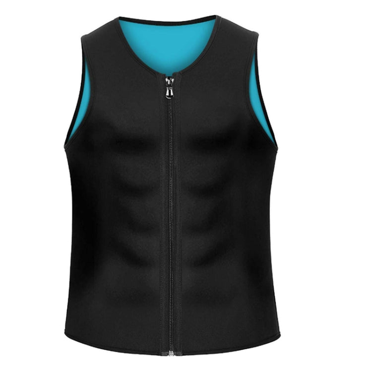 Men Fitness Corset Neoprene Sports Tummy Control Shapewear Zipper Tank Top Workout Wear, S, M, L, XL, XXL, 3XL