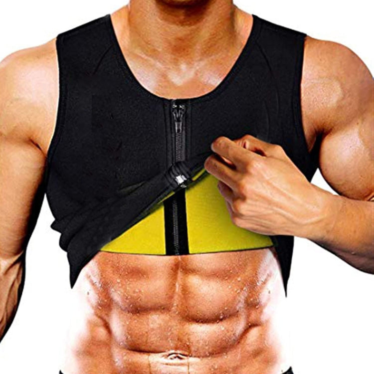 Men Fitness Corset Neoprene Sports Tummy Control Shapewear Zipper Tank Top Workout Wear, S, M, L, XL, XXL, 3XL