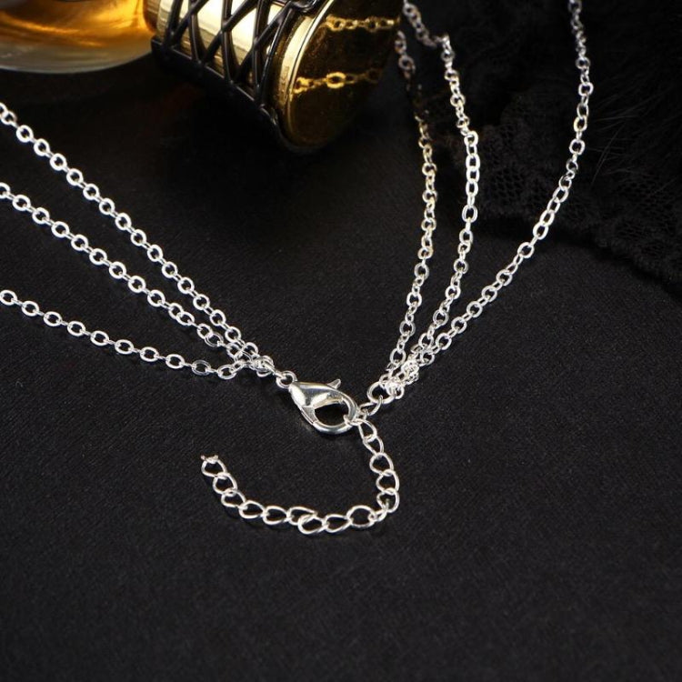 Simple 3-Layer Necklace Small Dot Exquisite Metal Bar Necklace Sweater Chain