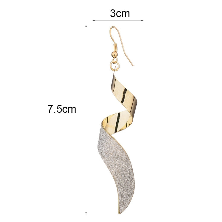 Frosted Long Twisted Hoop 3D Earrings