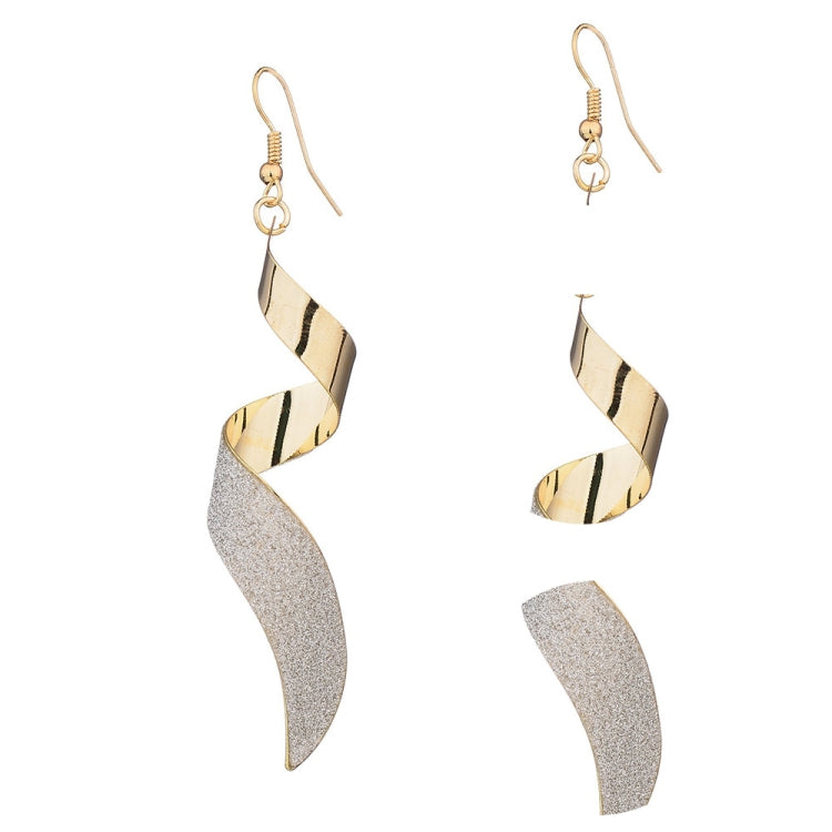 Frosted Long Twisted Hoop 3D Earrings