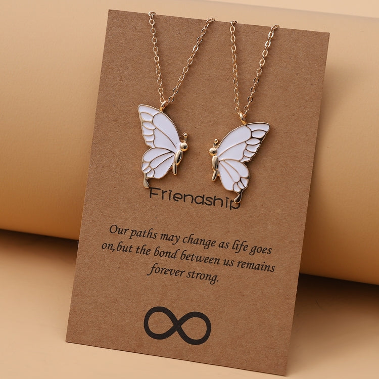 Sisters Mother and Daughter Alloy Drip Oil Butterfly Necklace Clavicle Chain