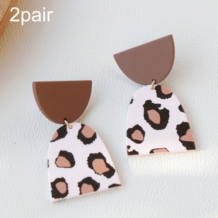 2pair Acrylic Clay Textured Painted Earrings