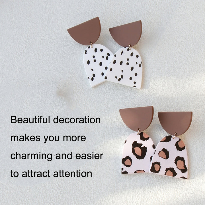 2pair Acrylic Clay Textured Painted Earrings