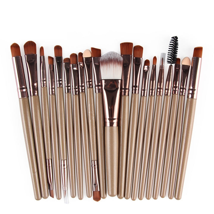 20pcs/set Wooden Handle Makeup Brush Set Beauty Tool Brushes, Coffee, Gold+Black, Black+White, Full Black, Black+Coffee, Brown+White, Gold+Pink, Brown+Green, Brown+Pink, Brown+Black, Gold+White, Gold+Green, Black+Green, Black+Pink, Brown+Purple