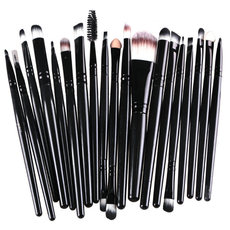 20pcs/set Wooden Handle Makeup Brush Set Beauty Tool Brushes, Coffee, Gold+Black, Black+White, Full Black, Black+Coffee, Brown+White, Gold+Pink, Brown+Green, Brown+Pink, Brown+Black, Gold+White, Gold+Green, Black+Green, Black+Pink, Brown+Purple