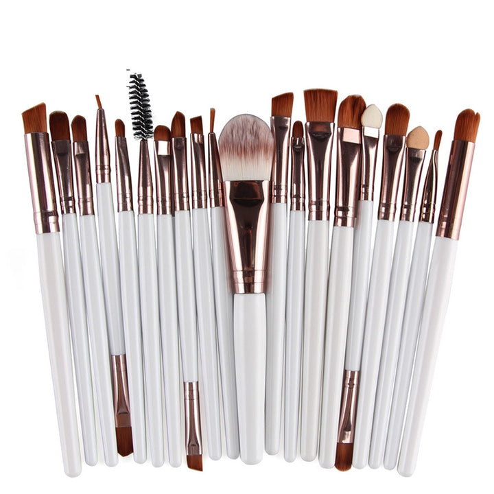 20pcs/set Wooden Handle Makeup Brush Set Beauty Tool Brushes, Coffee, Gold+Black, Black+White, Full Black, Black+Coffee, Brown+White, Gold+Pink, Brown+Green, Brown+Pink, Brown+Black, Gold+White, Gold+Green, Black+Green, Black+Pink, Brown+Purple