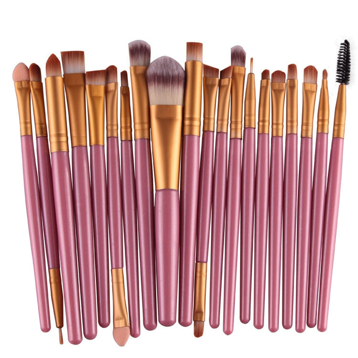 20pcs/set Wooden Handle Makeup Brush Set Beauty Tool Brushes, Coffee, Gold+Black, Black+White, Full Black, Black+Coffee, Brown+White, Gold+Pink, Brown+Green, Brown+Pink, Brown+Black, Gold+White, Gold+Green, Black+Green, Black+Pink, Brown+Purple