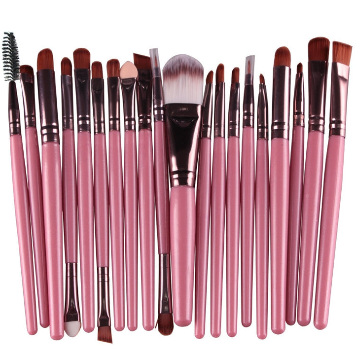 20pcs/set Wooden Handle Makeup Brush Set Beauty Tool Brushes, Coffee, Gold+Black, Black+White, Full Black, Black+Coffee, Brown+White, Gold+Pink, Brown+Green, Brown+Pink, Brown+Black, Gold+White, Gold+Green, Black+Green, Black+Pink, Brown+Purple