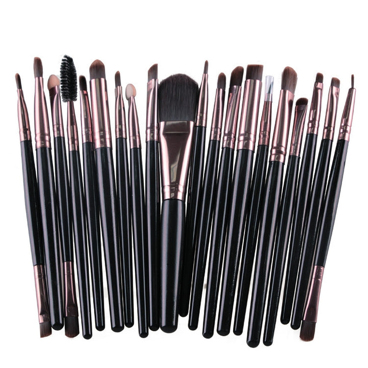 20pcs/set Wooden Handle Makeup Brush Set Beauty Tool Brushes, Coffee, Gold+Black, Black+White, Full Black, Black+Coffee, Brown+White, Gold+Pink, Brown+Green, Brown+Pink, Brown+Black, Gold+White, Gold+Green, Black+Green, Black+Pink, Brown+Purple