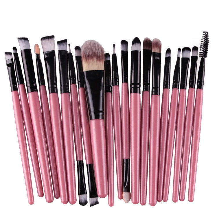 20pcs/set Wooden Handle Makeup Brush Set Beauty Tool Brushes, Coffee, Gold+Black, Black+White, Full Black, Black+Coffee, Brown+White, Gold+Pink, Brown+Green, Brown+Pink, Brown+Black, Gold+White, Gold+Green, Black+Green, Black+Pink, Brown+Purple