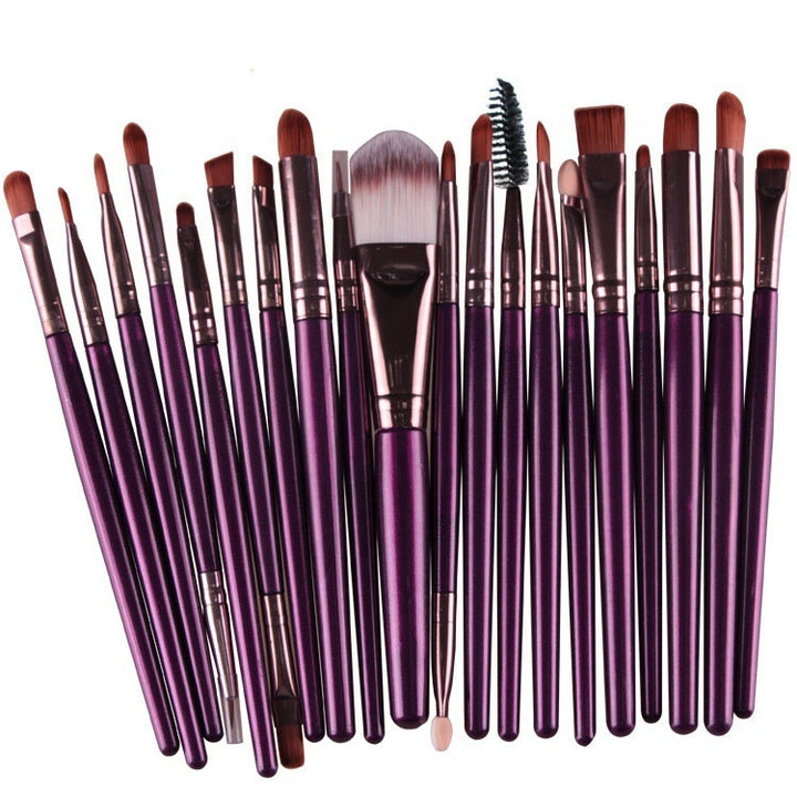 20pcs/set Wooden Handle Makeup Brush Set Beauty Tool Brushes, Coffee, Gold+Black, Black+White, Full Black, Black+Coffee, Brown+White, Gold+Pink, Brown+Green, Brown+Pink, Brown+Black, Gold+White, Gold+Green, Black+Green, Black+Pink, Brown+Purple