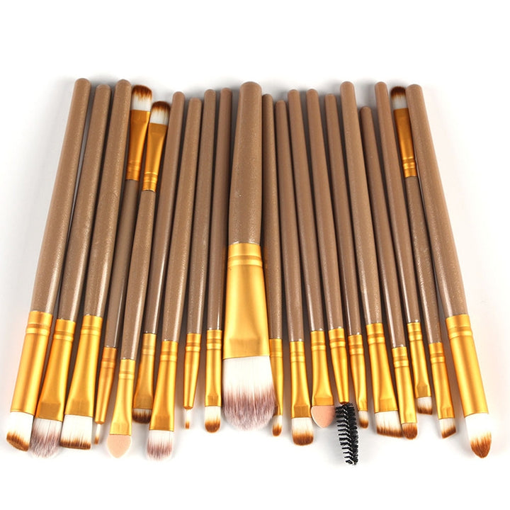 20pcs/set Wooden Handle Makeup Brush Set Beauty Tool Brushes, Coffee, Gold+Black, Black+White, Full Black, Black+Coffee, Brown+White, Gold+Pink, Brown+Green, Brown+Pink, Brown+Black, Gold+White, Gold+Green, Black+Green, Black+Pink, Brown+Purple