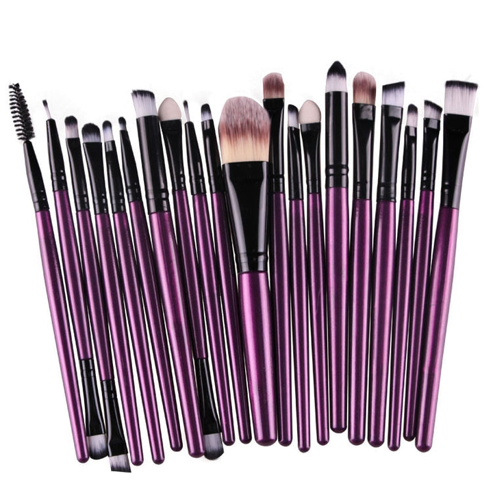 20pcs/set Wooden Handle Makeup Brush Set Beauty Tool Brushes, Coffee, Gold+Black, Black+White, Full Black, Black+Coffee, Brown+White, Gold+Pink, Brown+Green, Brown+Pink, Brown+Black, Gold+White, Gold+Green, Black+Green, Black+Pink, Brown+Purple