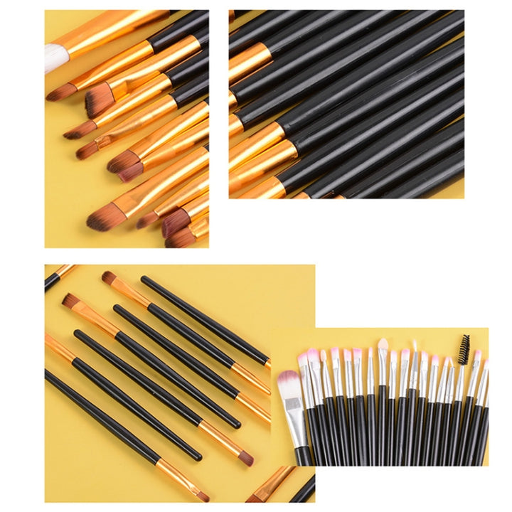 20pcs/set Wooden Handle Makeup Brush Set Beauty Tool Brushes, Coffee, Gold+Black, Black+White, Full Black, Black+Coffee, Brown+White, Gold+Pink, Brown+Green, Brown+Pink, Brown+Black, Gold+White, Gold+Green, Black+Green, Black+Pink, Brown+Purple