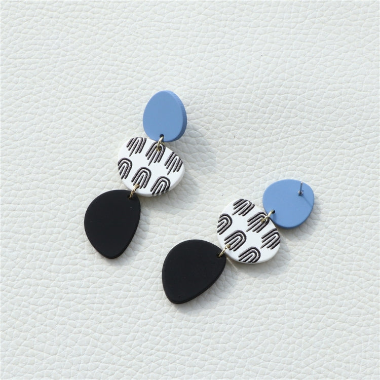 Fingerprint Print Clay Texture Acrylic Stitching Long Earrings