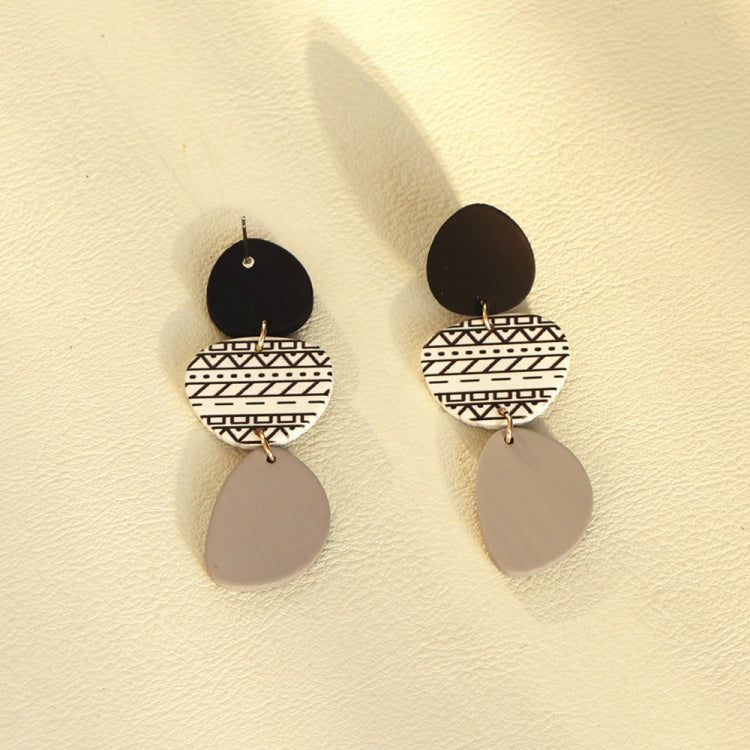 Acrylic Irregular Graphic Stitching Long Ladies Earrings