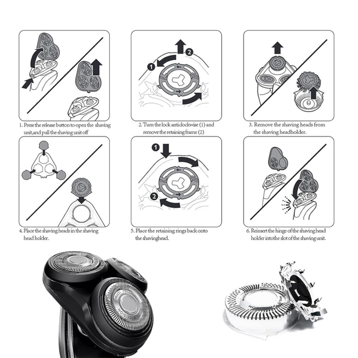 For Philips Electric Shaver S5000 Series SH50 Replacement Blade Head Integral Three Head, SH50  Blade Head