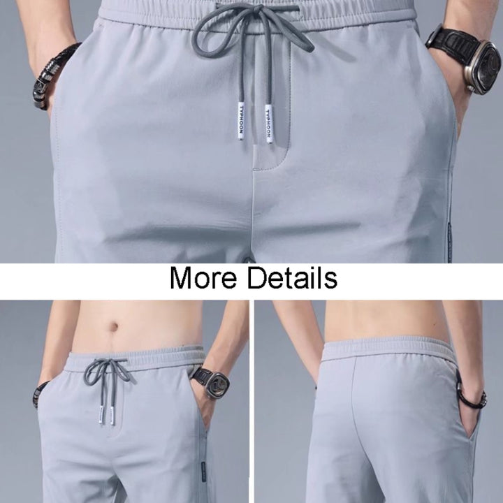 Mens Summer Thin Elastic Waist Pants, M, L, XL, XXL