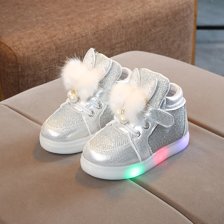 Cartoon Children Shoes Colorful Diamonds With LED Light Light-Up Baby Footwear, 21, 22, 23, 24, 25, 26, 27, 28, 29, 30