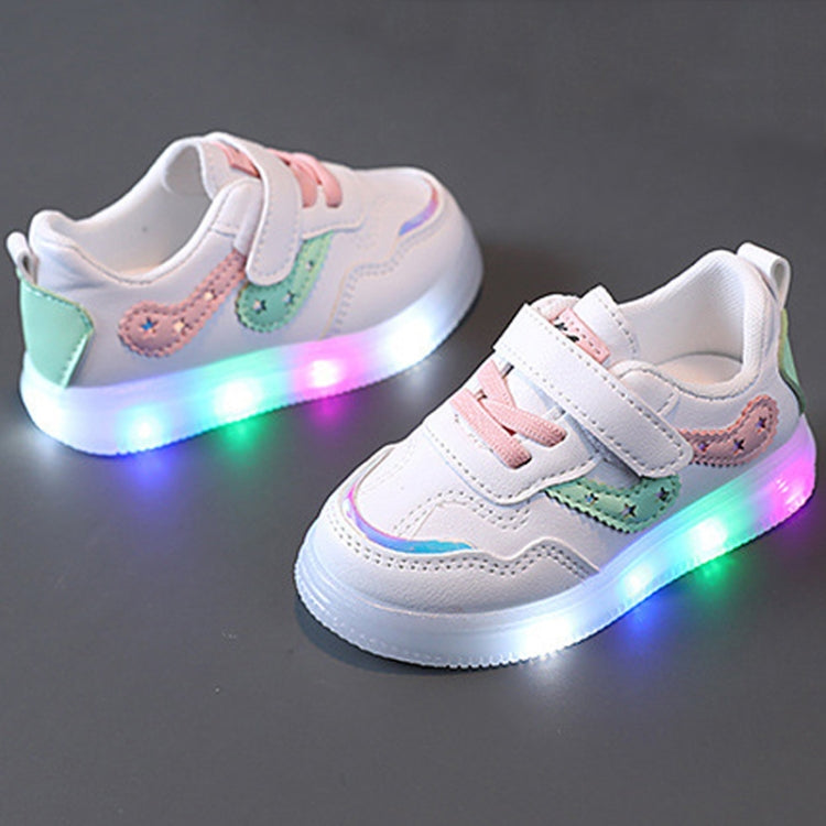 Children Board Shoes LED Light-Up Casual Footwear Boys And Girls Shoes, 21, 22, 23, 24, 25, 26, 27, 28, 29, 30