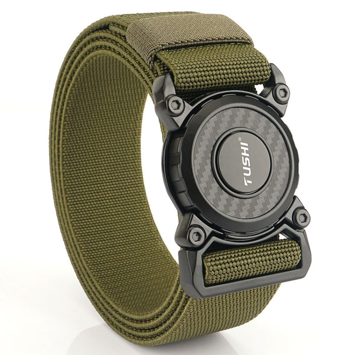 TUSHI 3.8cm Width Men Belts Army Style Quick Release Buckle Nylon Outdoor Man Casual Belt 125cm, Elastic-Black, Elastic-Army Green, Elastic-Wolf Brown, Overlock-Black, Overlock-Classic Camouflage, Overlock -Green Camouflage