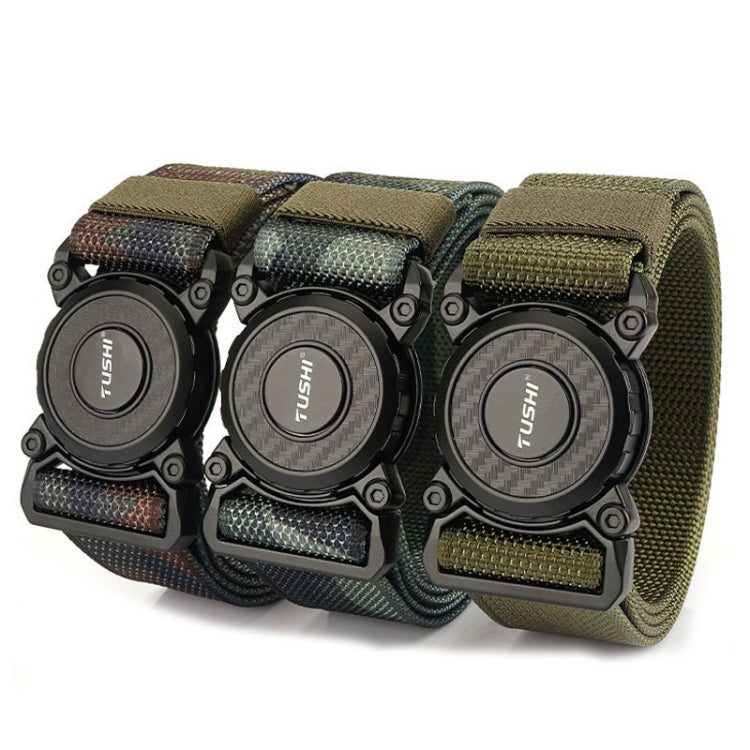 TUSHI 3.8cm Width Men Belts Army Style Quick Release Buckle Nylon Outdoor Man Casual Belt 125cm, Elastic-Black, Elastic-Army Green, Elastic-Wolf Brown, Overlock-Black, Overlock-Classic Camouflage, Overlock -Green Camouflage