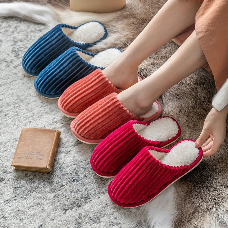 Corduroy Cotton Slippers Winter Warm Non-Slip Thick Sole Flat Shoes, 36-37, 38-39, 40-41, 42-43, 44-45