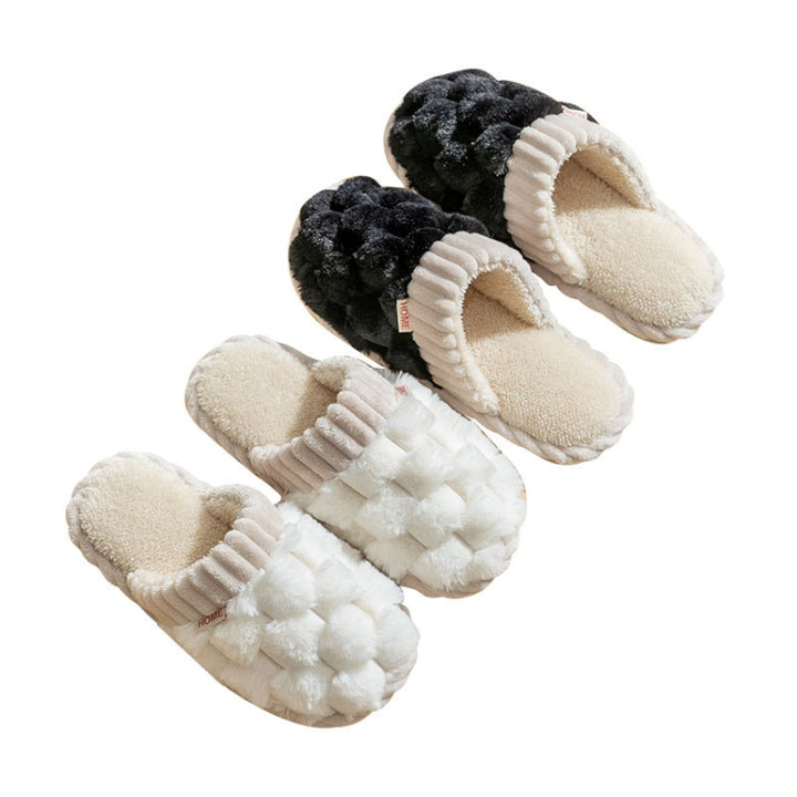 Wnter Men Cotton Slippers Home Couples Floor Slippers Non-Slip Warm Plush Shoes, 40-41, 42-43, 44-45