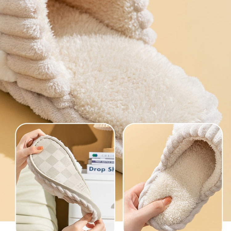 Wnter Men Cotton Slippers Home Couples Floor Slippers Non-Slip Warm Plush Shoes, 40-41, 42-43, 44-45