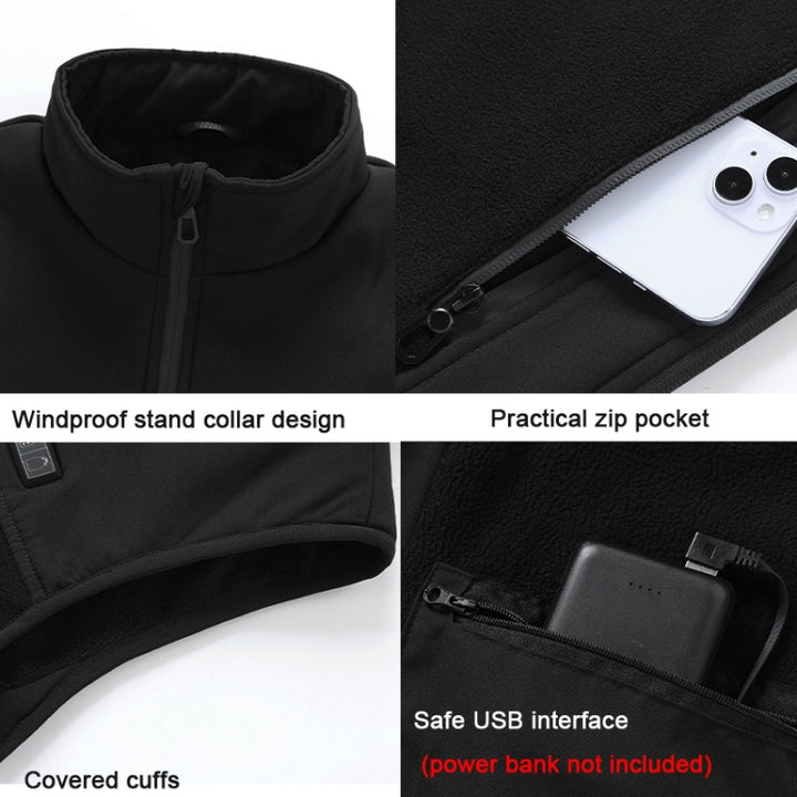 Heated Vest USB Charging Smart Heating Clothing 13 Zones Heating 3 Switch Control, S/M/L, XL/2XL/3XL, 4XL/5XL/6XL, 7XL/8XL/9XL