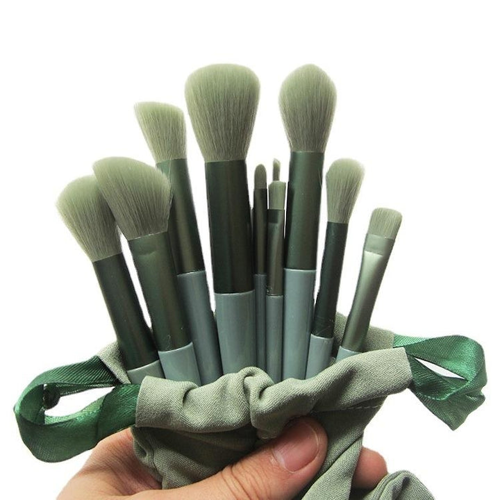 13-in-1 Soft Fluffy Make Up Brush Set Foundation Blush Powder Eyeshadow Brush, Green, Coffee, Duck Yellow