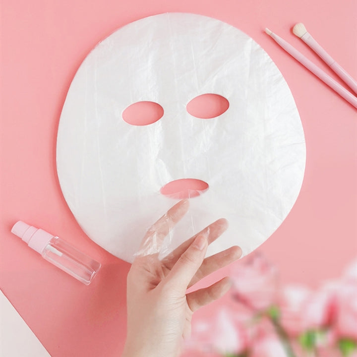 10packs Beauty Salon Plastic Disposable Face Mask Transparent Cling Film