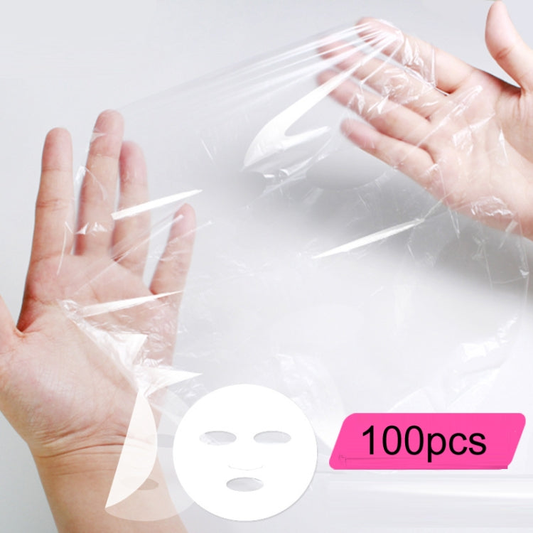 10packs Beauty Salon Plastic Disposable Face Mask Transparent Cling Film