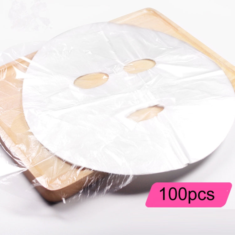 10packs Beauty Salon Plastic Disposable Face Mask Transparent Cling Film