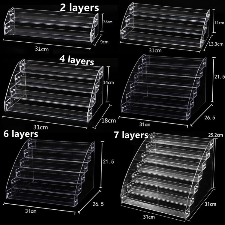 Acrylic Nail Polish Display Rack Transparent Ladder Stand Cosmetic Essential Oil Bottle Holder, 2 Layers, 3 Layers, 4 Layers, 5 Layers, 6  Layers, 7 Layers