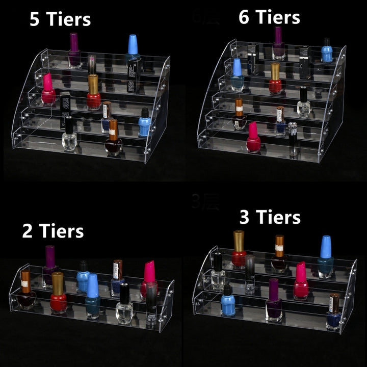 Acrylic Nail Polish Display Rack Transparent Ladder Stand Cosmetic Essential Oil Bottle Holder, 2 Layers, 3 Layers, 4 Layers, 5 Layers, 6  Layers, 7 Layers
