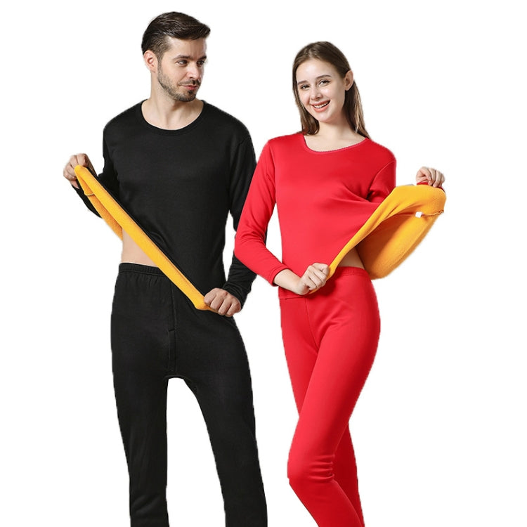 Men Women Gold Velvet Thickened Cold-Proof Thermal Underwear Set, Male Black, Male Navy Blue, Male Dark Gray, Male Light Gray, Female Black, Female Purple, Female Red