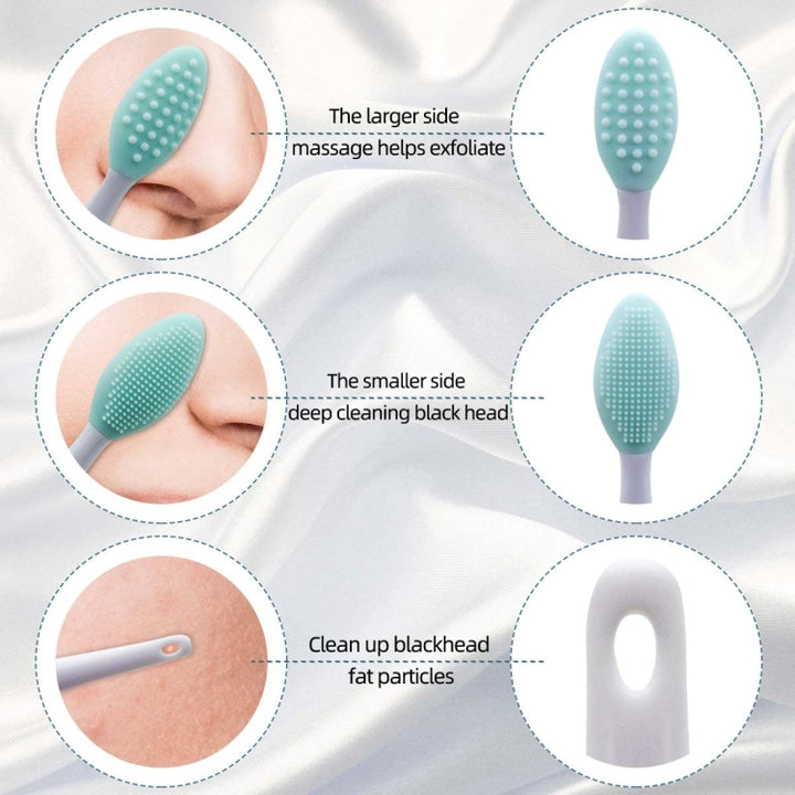 Silicone Cleaning Brush Beauty Tool Double Side Nose To Clean Blackhead Removers