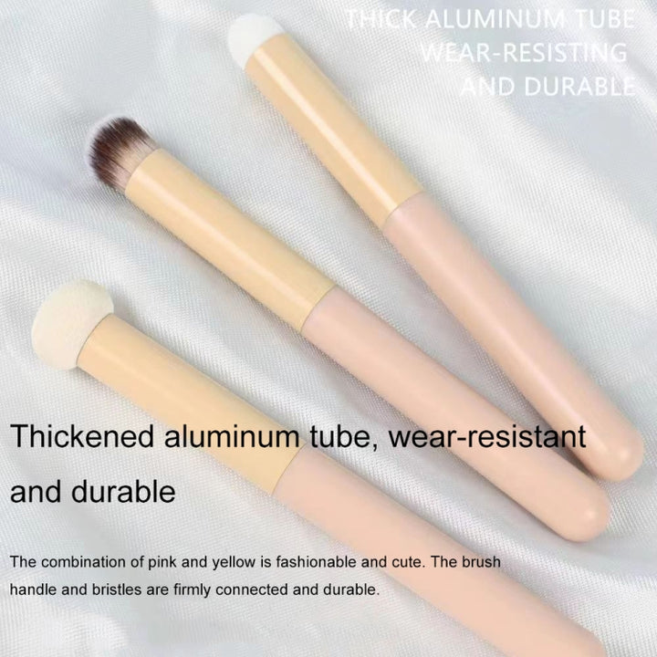 Wet and Dry Dual-use Portable Concealer Brush Multifunctional Beauty Tool, 3pcs /Set, Mushroom Style, Diagonal Style, Round Head Style