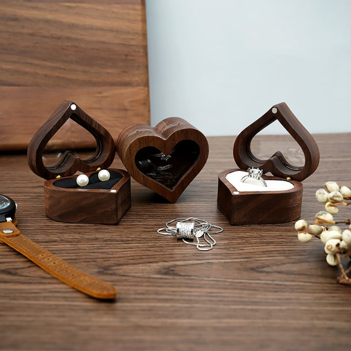 Wooden Heart Shape Ring Box Jewelry Storage Box Wedding Valentine Gift Box, RB529-C1, RB529-C2, RB529-C4